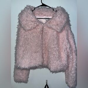 Sioni Light Pink Furry Jacket
